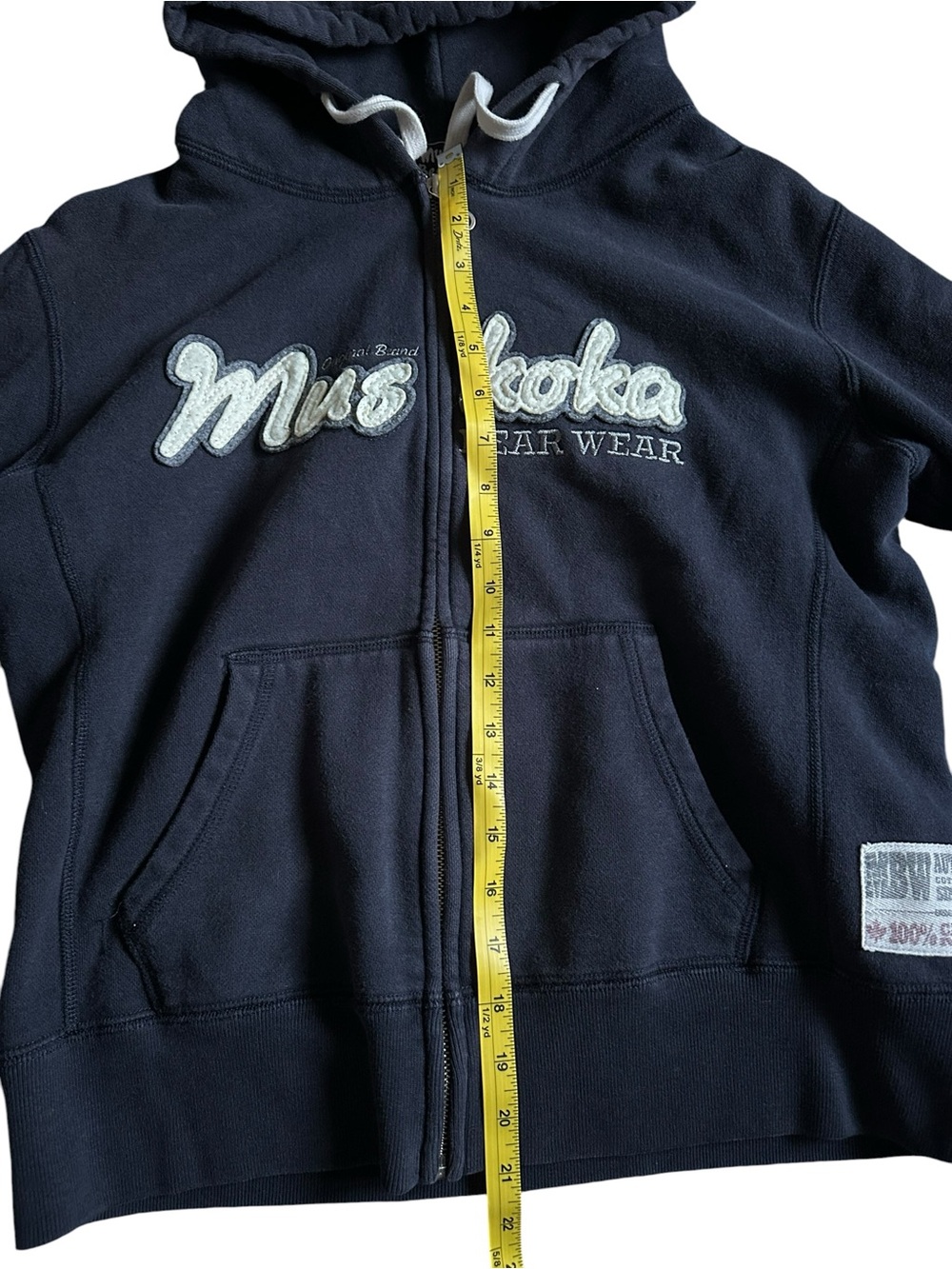 Vintage Navy Canadian Muskoka Bearwear Heavyweight Hoodie size S - Picture 7 of 13
